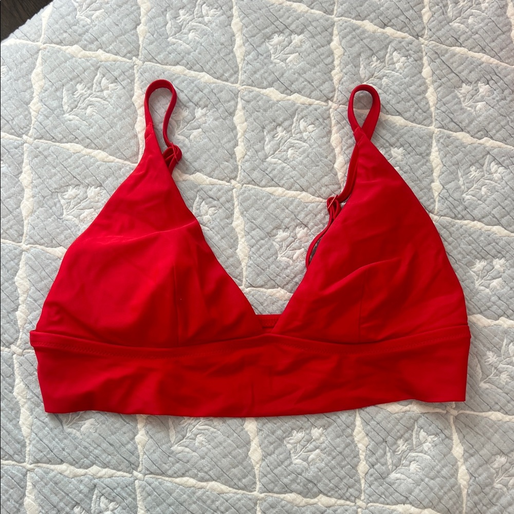 aerie Bright Red V-Neck Bikini Top